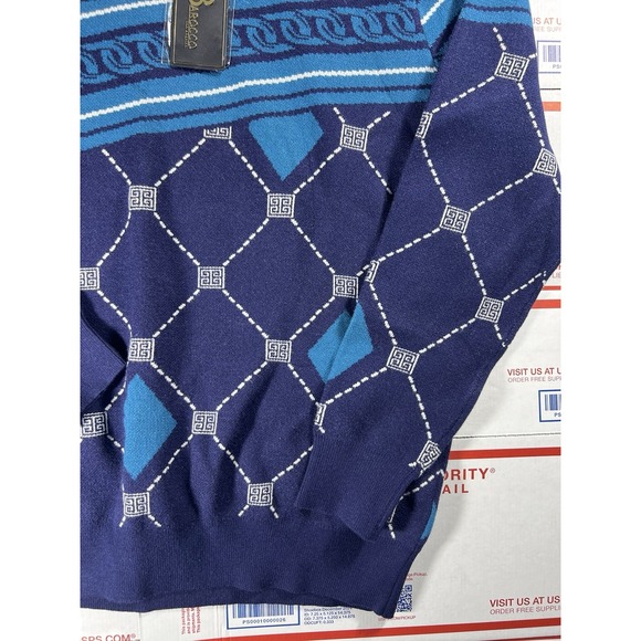 VTG 80s Brand New Barocco Sweater Baroque Sweater Los Angeles Versace Print - Picture 2 of 8